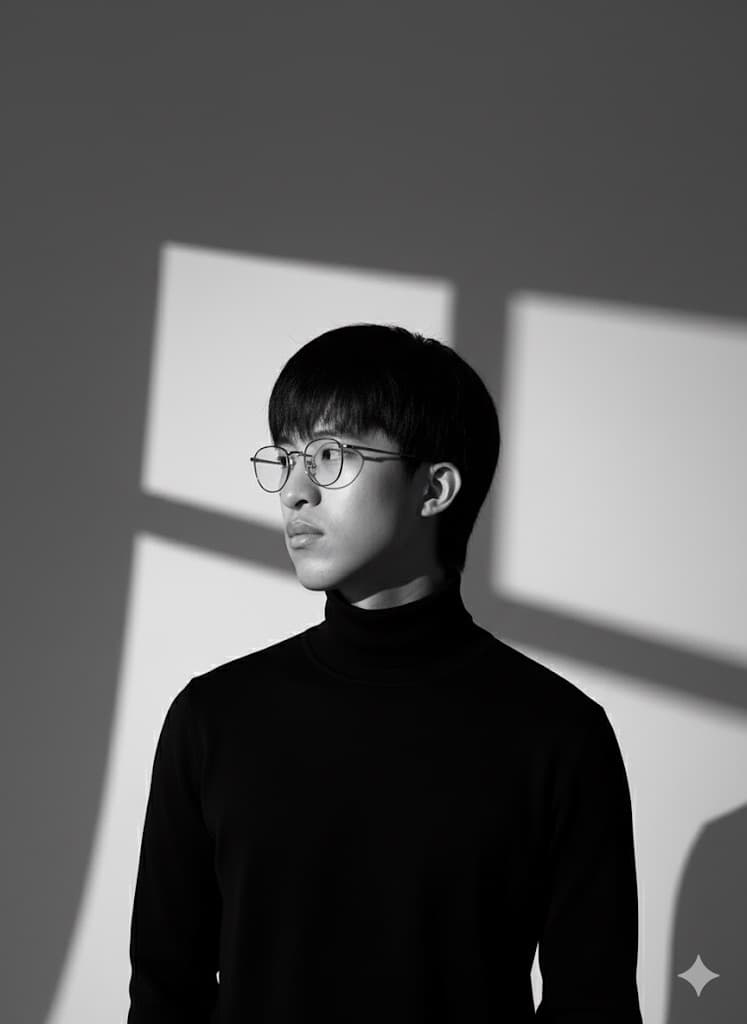 Portrait en noir et blanc de Mathis Truong